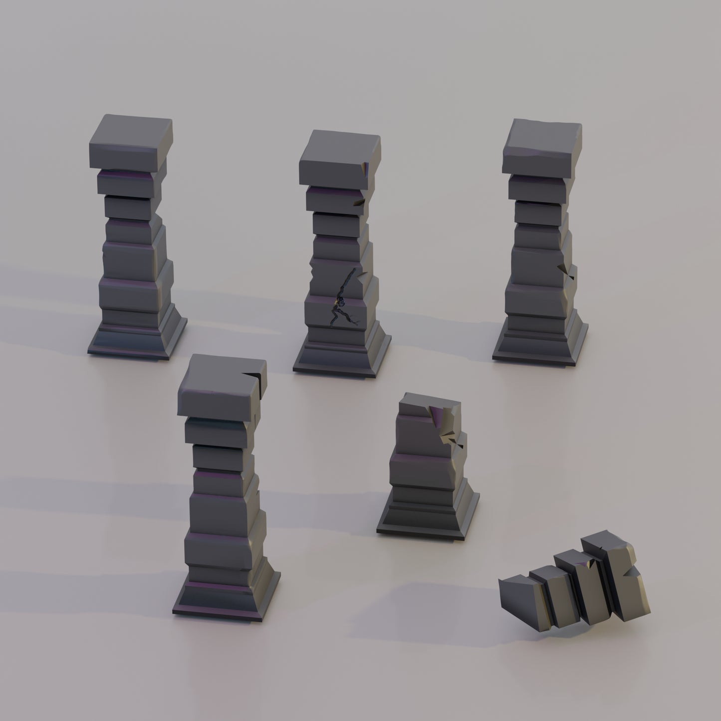 Stone Pillars - Sci-Fi Grimdark Miniatures by Saucermen Studios, Wargame Scale 3D Printed