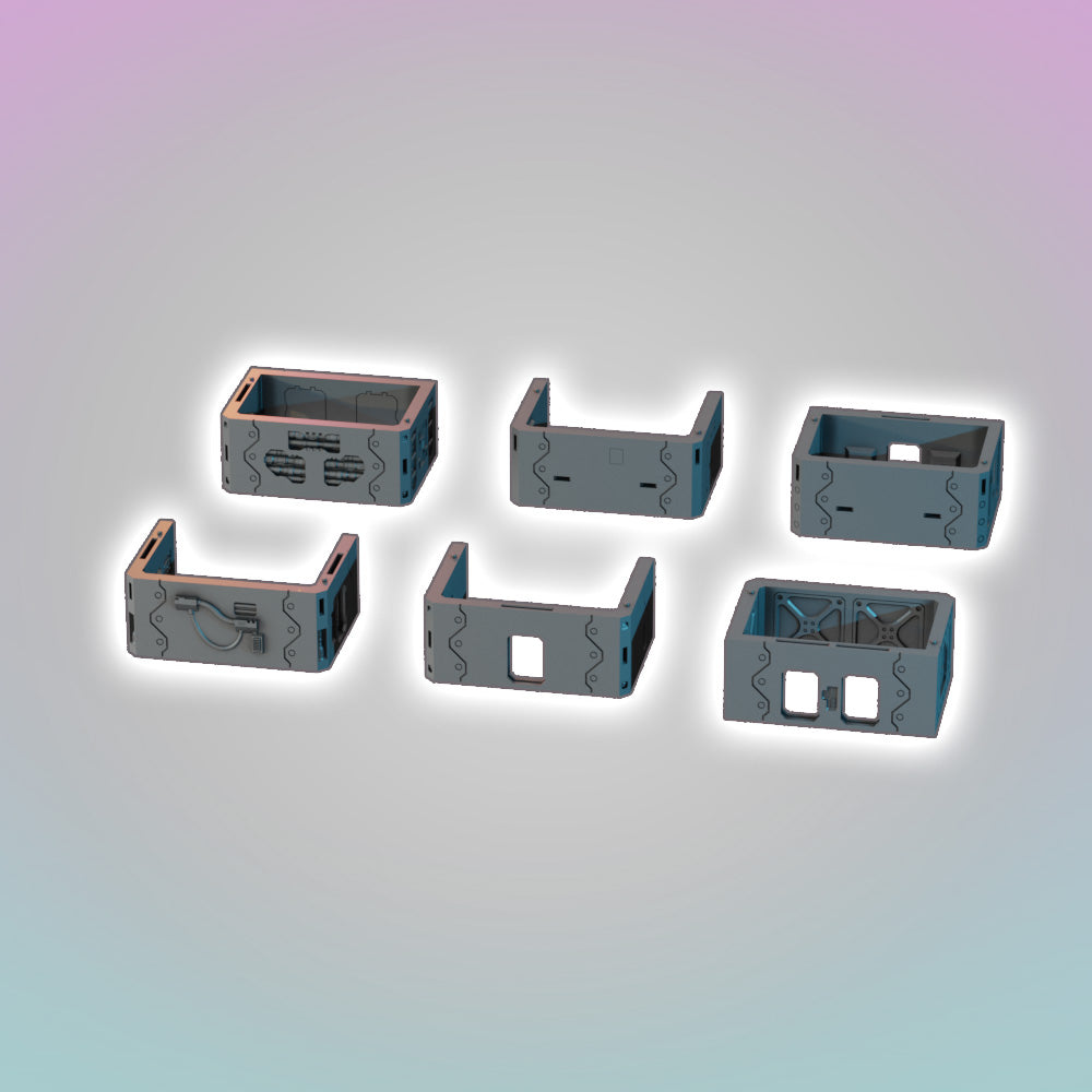Flatline City - Standard Back to Back Building OpenLock Variants - Sci-Fi Grimdark Miniatures by Saucermen Studios, Wargame Scale 3D Printed