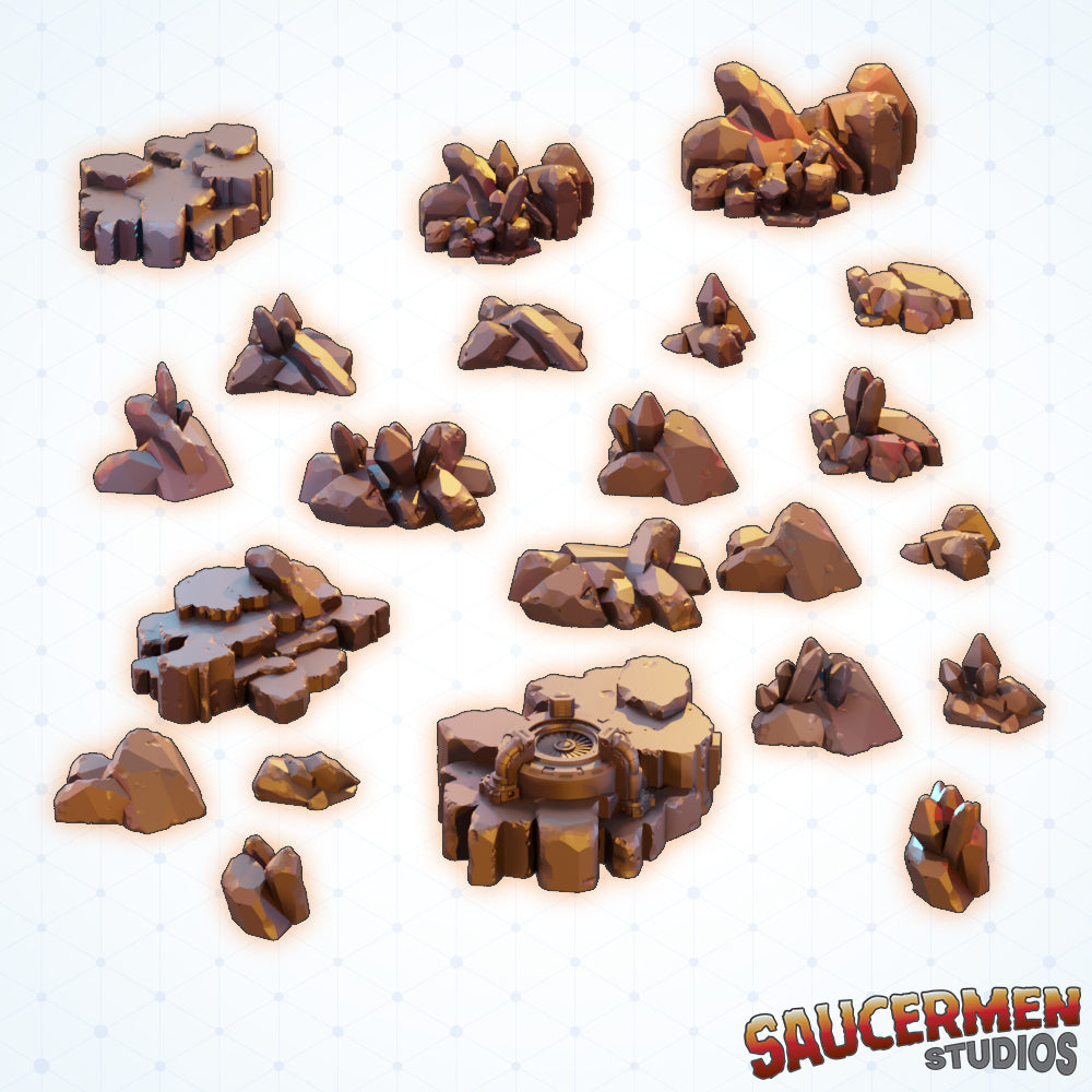 Mineral Resources - Sci-Fi Grimdark Miniatures by Saucermen Studios, Wargame Scale 3D Printed