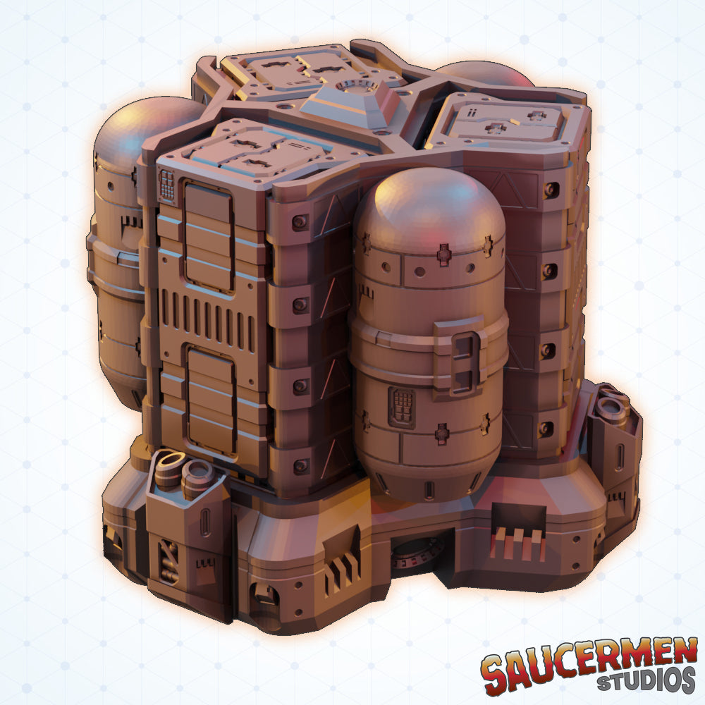 Orbital Container Ship - Sci-Fi Grimdark Miniatures by Saucermen Studios, Wargame Scale 3D Printed