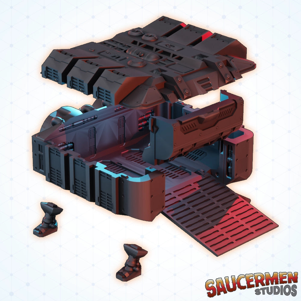 Prisoner Transport Ship - Sci-Fi Grimdark Miniatures by Saucermen Studios, Wargame Scale 3D Printed - photo 2