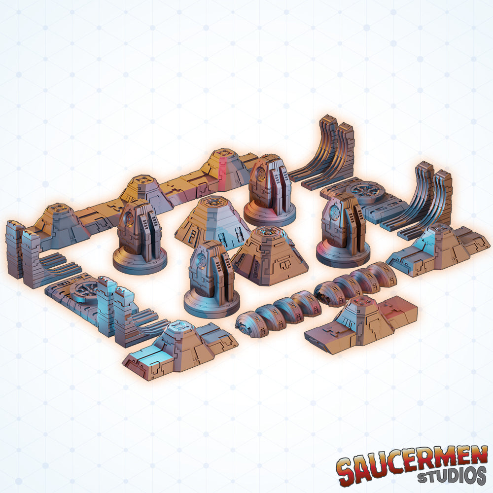 Alien Mining Tech - Sci-Fi Grimdark Miniatures by Saucermen Studios, Wargame Scale 3D Printed