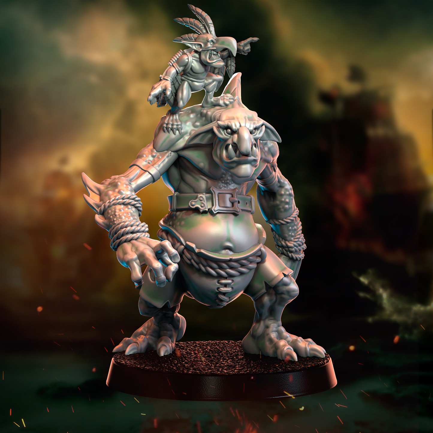 Troll Pirate by Punga Miniatures - Wargame Scale 3D Printed Miniature