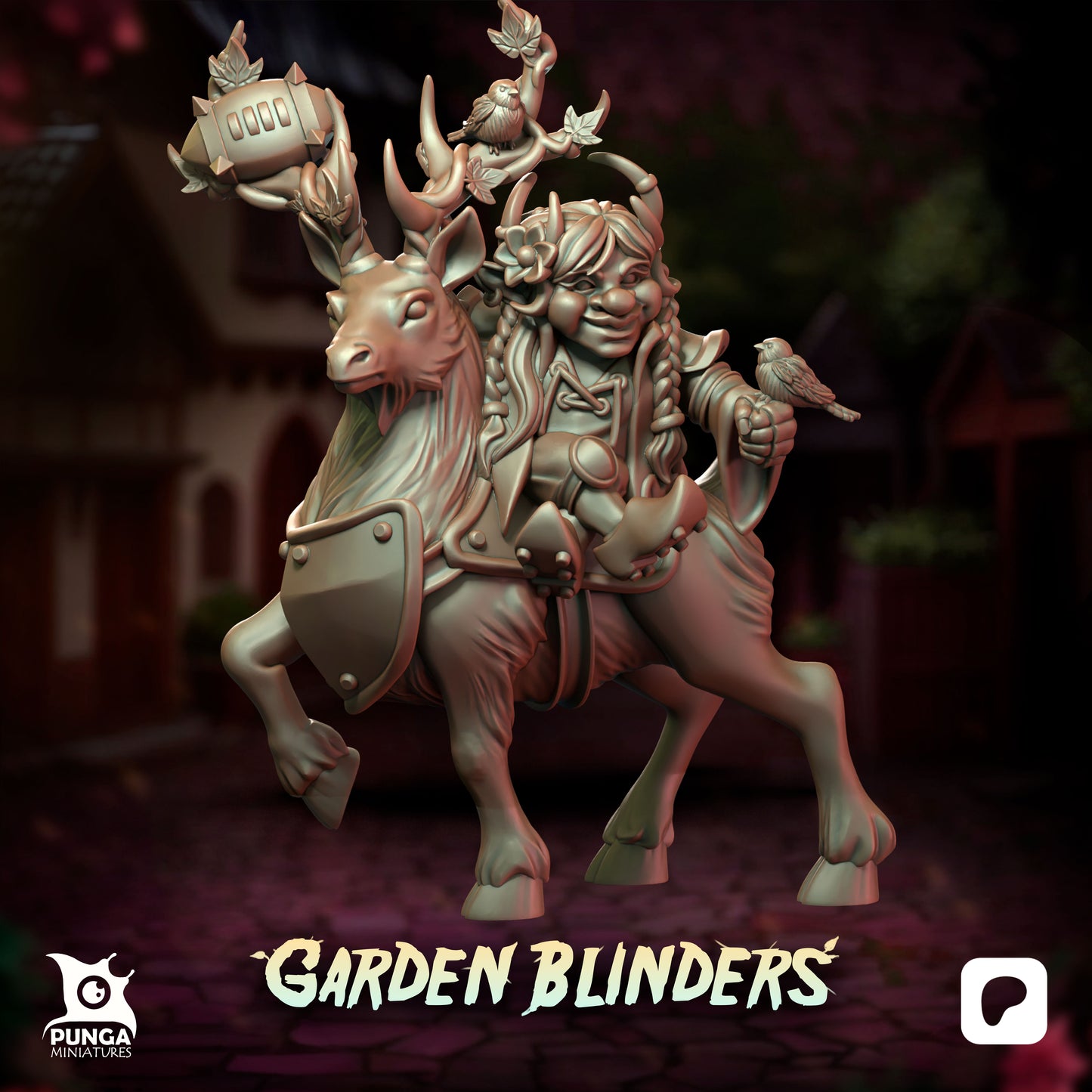 Gnome Deer RIder by Punga Miniatures - Wargame Scale 3D Printed Miniature