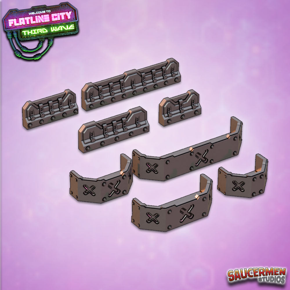 Flatline City: Third Wave - Gantry Attachments 1 - Sci-Fi Grimdark Miniatures by Saucermen Studios, Wargame Scale 3D Printed