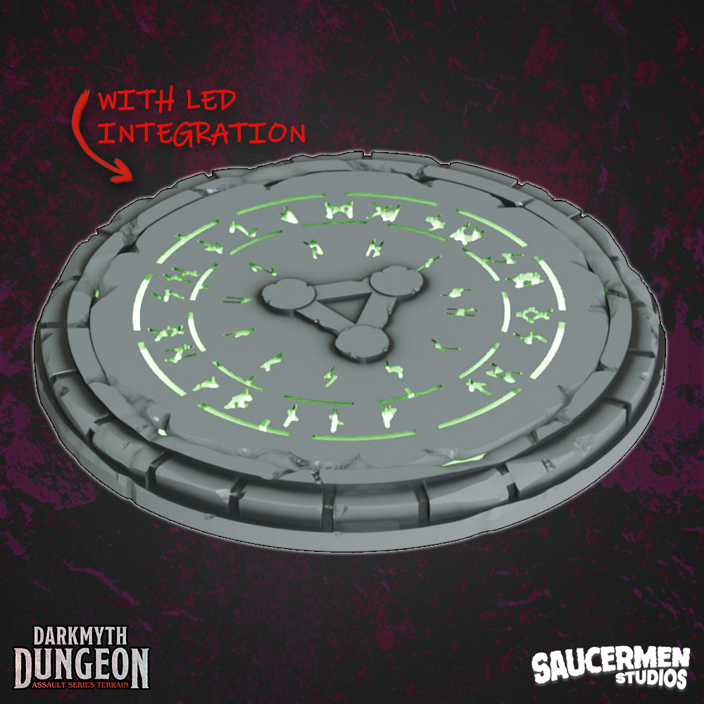 DarkMyth Dungeon - Ritual circle with LED integration - Sci-Fi Grimdark Miniatures by Saucermen Studios, Wargame Scale 3D Printed