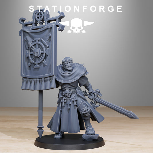 Vodalites Flag Bearer, Modular Sci-Fi Miniatures by STATIONFORGE, Grimdark Wargames Proxy - photo 2