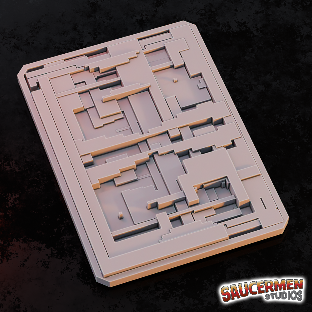 Texture / Practice Palette: Geometric Shapes - Sci-Fi Grimdark Miniatures by Saucermen Studios, Wargame Scale 3D Printed