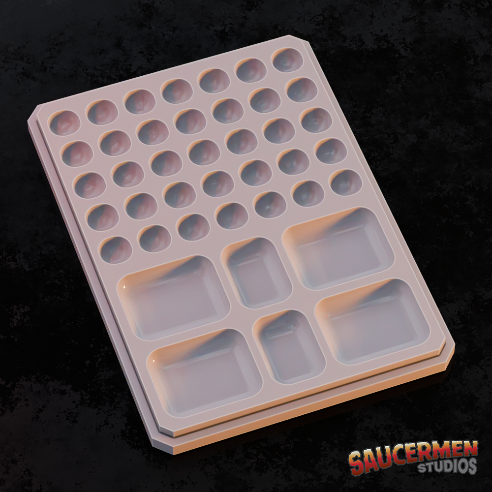 Texture / Practice Palette: Paint Mixers - Sci-Fi Grimdark Miniatures by Saucermen Studios, Wargame Scale 3D Printed