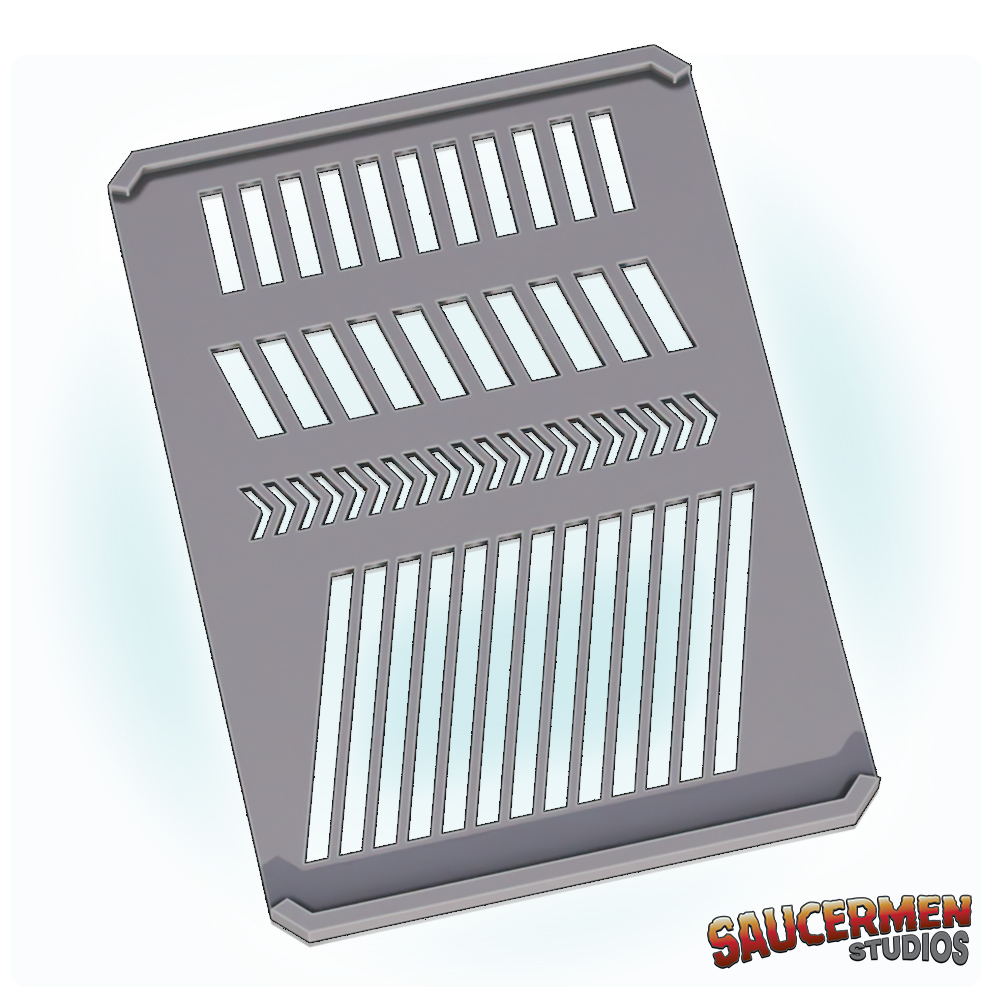 Stencil Palette: Hazard Lines - Sci-Fi Grimdark Miniatures by Saucermen Studios, Wargame Scale 3D Printed