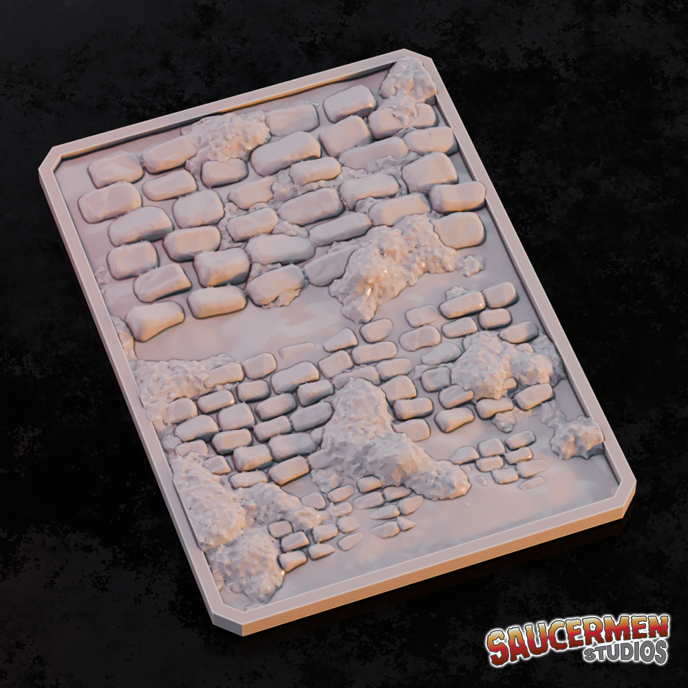 Texture & Practice Palette: Cobble Floor - Sci-Fi Grimdark Miniatures by Saucermen Studios, Wargame Scale 3D Printed
