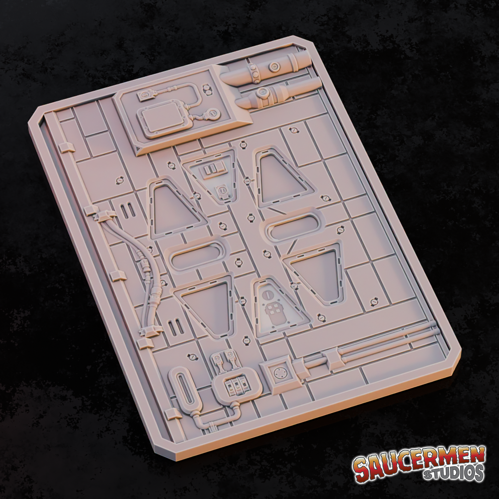 Texture & Practice Palette: Future Walls - Sci-Fi Grimdark Miniatures by Saucermen Studios, Wargame Scale 3D Printed