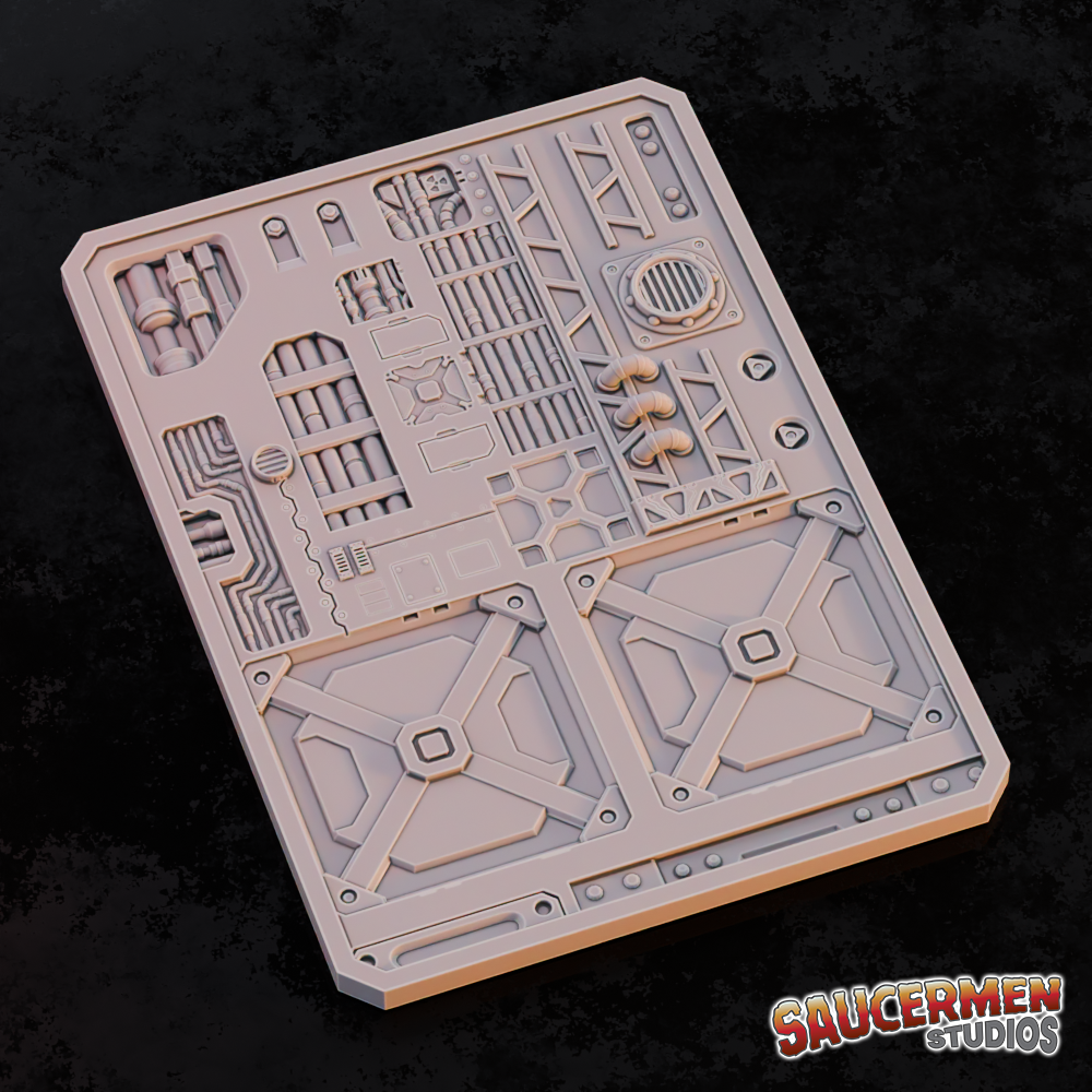 Texture & Practice Palette: Mech-Tech - Sci-Fi Grimdark Miniatures by Saucermen Studios, Wargame Scale 3D Printed