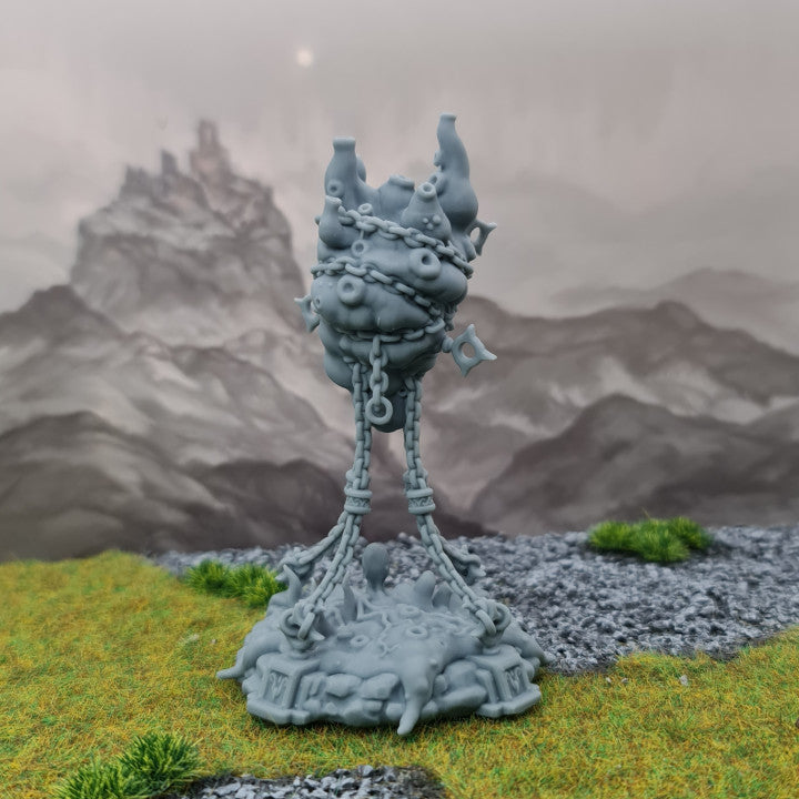 Cursed Giant Heart, Chaotic Daemonic Terrain Feature Sculpted by Tainted Windmill for Wargames set in the Grimdark Future