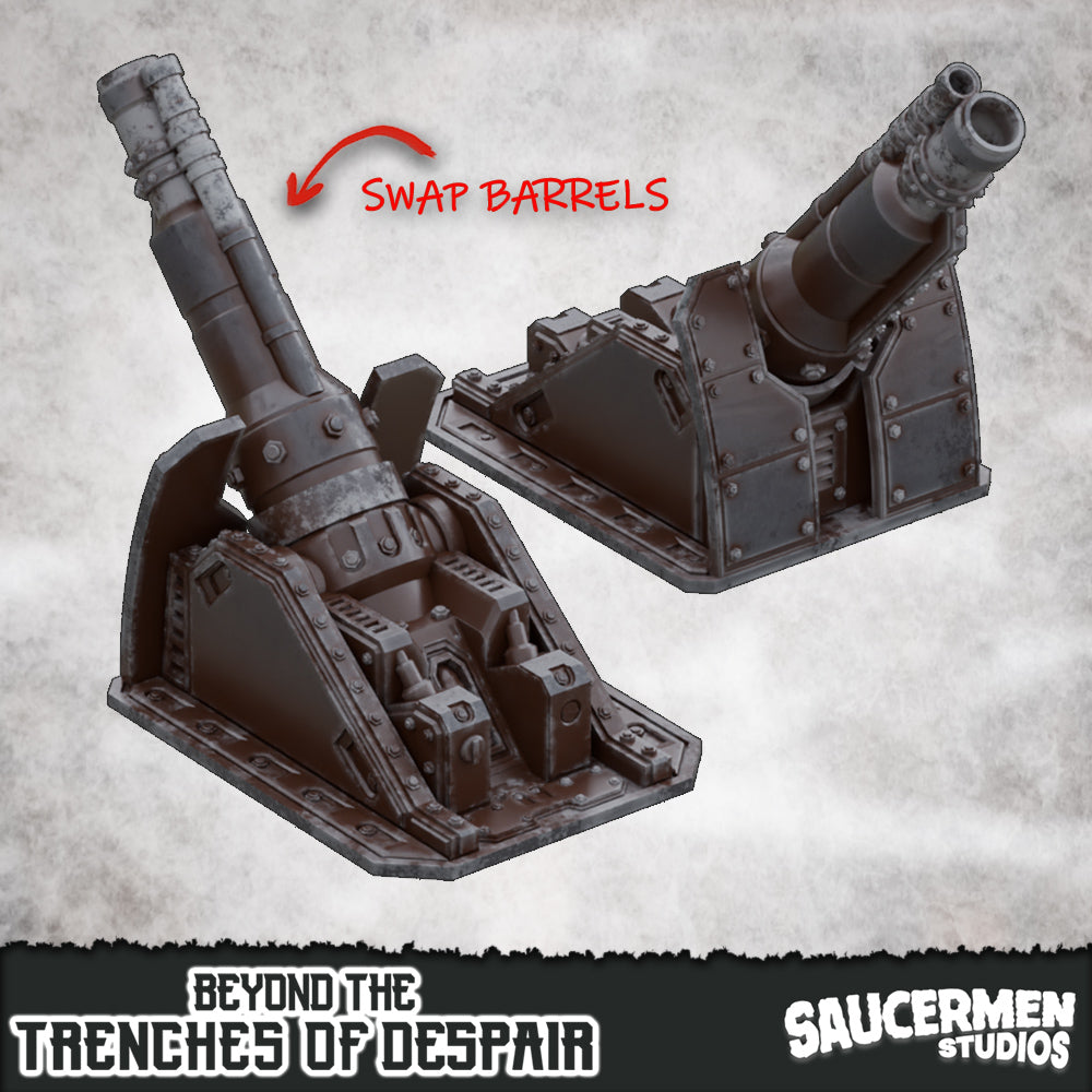 Beyond the Trenches of Despair: Artillery-Static - Sci-Fi Grimdark Miniatures by Saucermen Studios, Wargame Scale 3D Printed