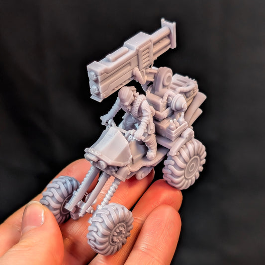 Rocketbuggy, Sci-Fi Grimdark Vehicle by STATIONFORGE, Wargames Proxy
