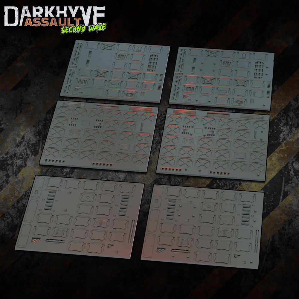 DarkHyve Assault: Second Wave - 6 Inch Tiles - Sci-Fi Grimdark Miniatures by Saucermen Studios, Wargame Scale 3D Printed