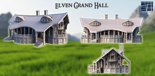 Grand Elven Hall - Tabletop Terrain 28mm by MiniatureLand