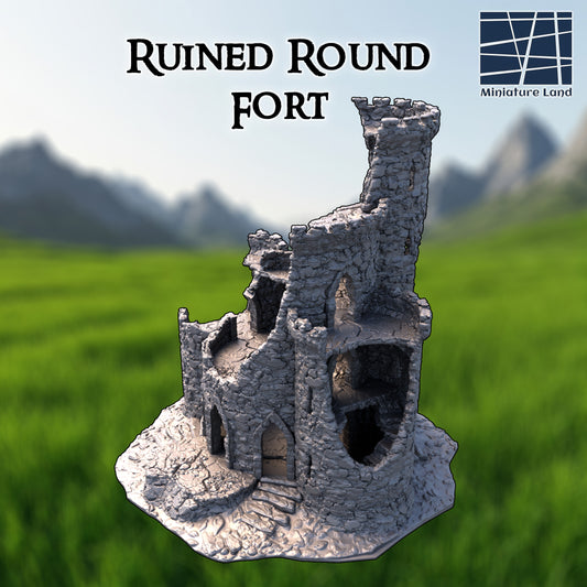 Ruined Round Fort - Tabletop Terrain 28mm by MiniatureLand