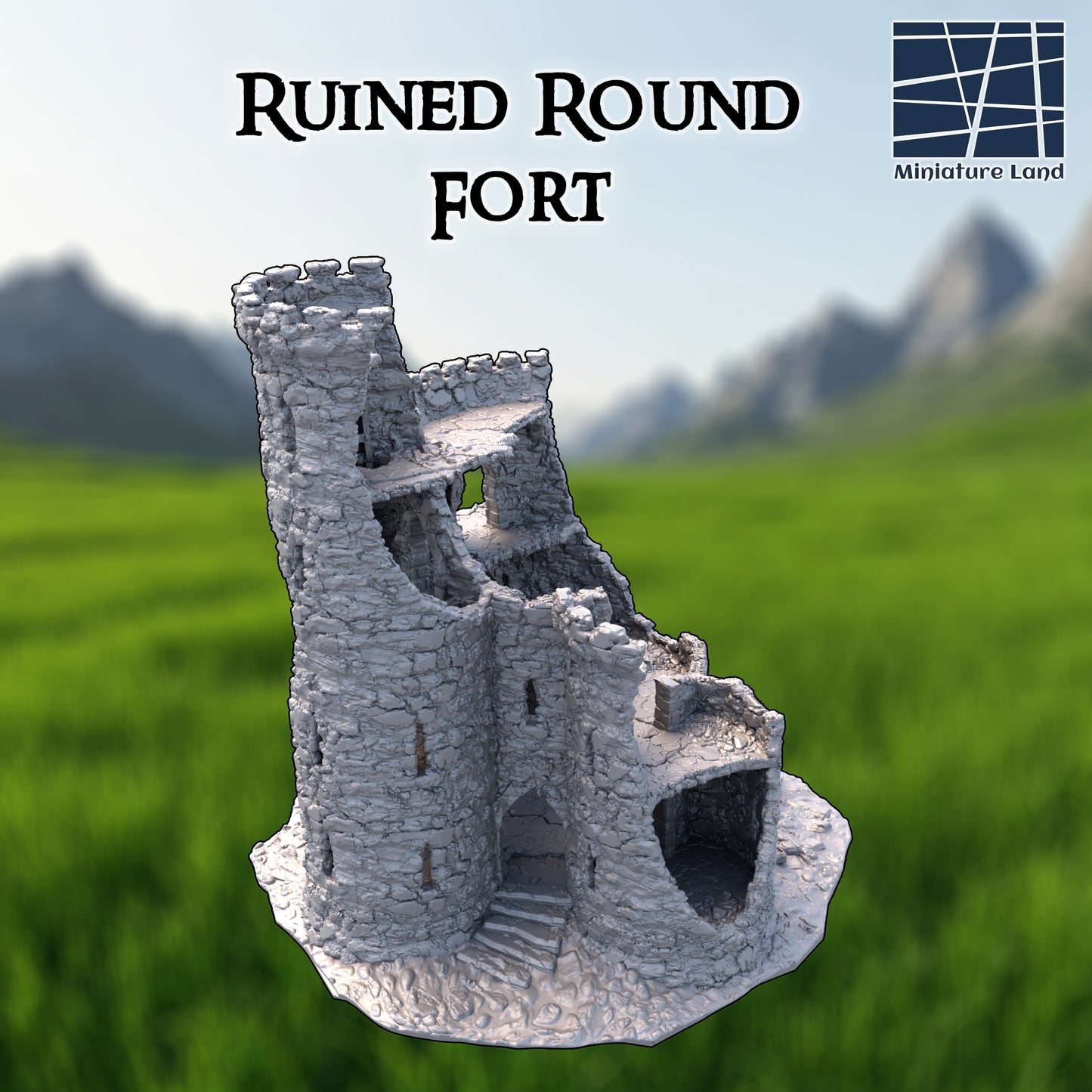 Ruined Round Fort - Tabletop Terrain 28mm by MiniatureLand
