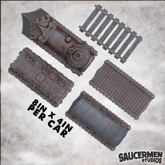 Armored Train – Trench Warfare - Sci-Fi Grimdark Miniatures by Saucermen Studios, Wargame Scale 3D Printed - photo 2