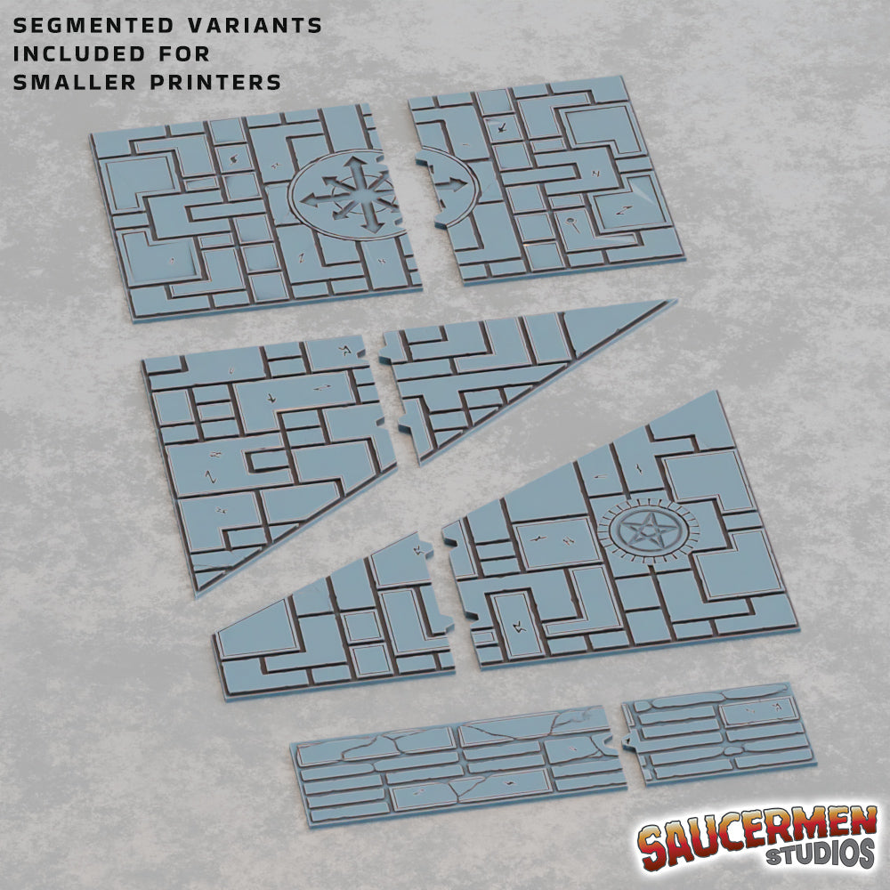 11th Edition Terrain Footprint Templates (Evil Cult Theme) - Sci-Fi Grimdark Miniatures by Saucermen Studios, Wargame Scale 3D Printed - photo 2