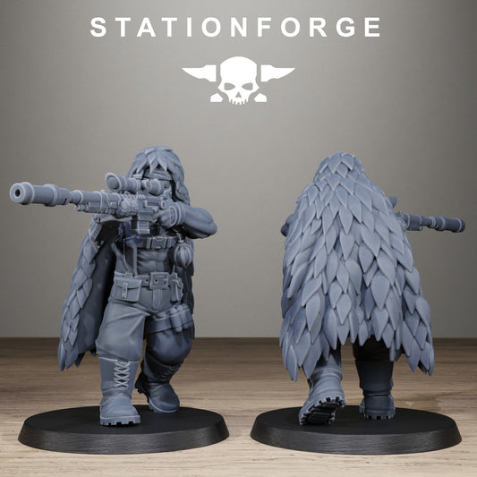GrimGuard Jungle Fighter Snipers, Modular Sci-Fi Imperial Infantry by STATIONFORGE, Grimdark Wargames Proxy - photo 2