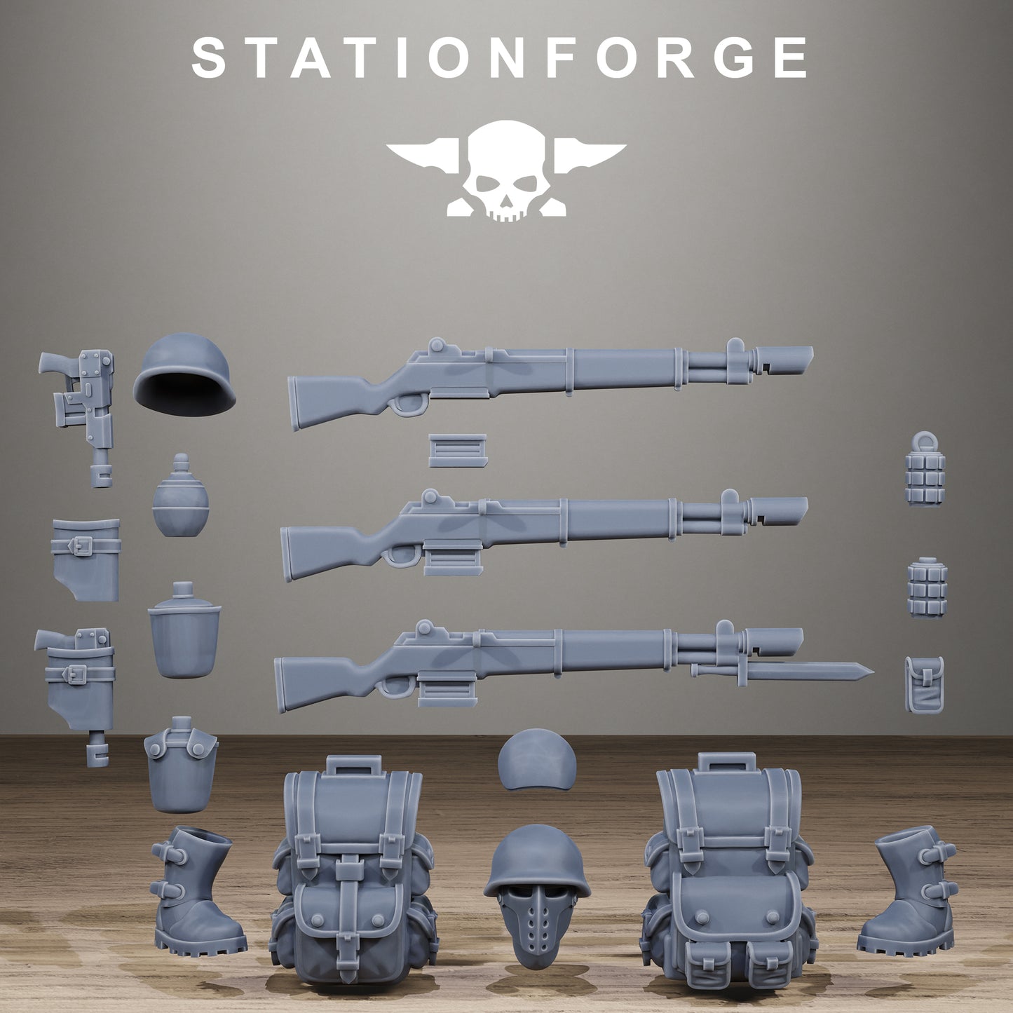 FreeGuard Bits, Modular Sci-Fi Marine warriors by STATIONFORGE, Grimdark Wargames Proxy