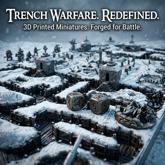 Trench Battle Zone - Tabletop Terrain - Tabletop 3D Printed Terrain by MiniatureLand, Perfect for Wargaming and RPGs