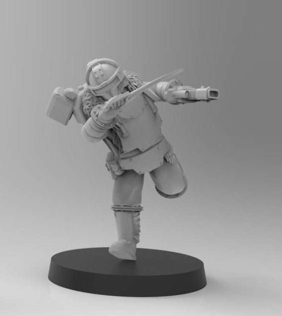 Lunar Auxilia Drop Commanders , Semi-Modular Sci-Fi warriors by ThatEvilOne, Sci-fi Wargames Proxy, Imperial Auxillia Army