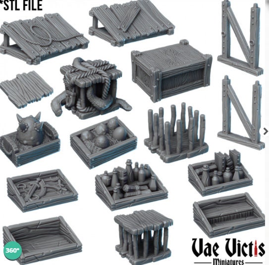 Fantasy Black Market Scenery Set 28mm Tabletop Terrain 32mm Terrain suitable for Fantasy Wargames and Tabletop RPGs