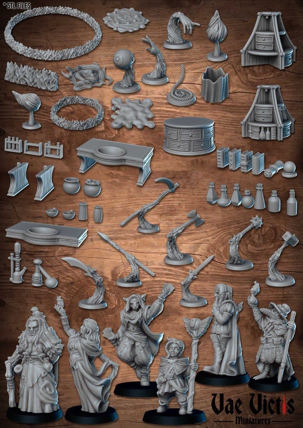 Fantasy Magic and Spell Set 28mm Tabletop Terrain, Tabletop Spells, 32mm Terrain suitable for Fantasy Wargames and Tabletop RPGs