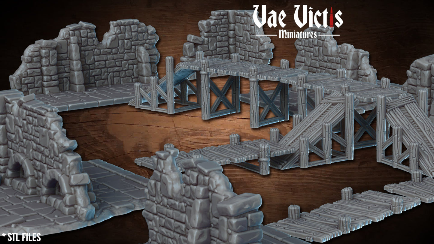 Modular Fantasy Dungeon Terrain 28mm Tabletop Thieves Den 32mm Ruins Terrain suitable for Fantasy Wargames and Tabletop RPGs