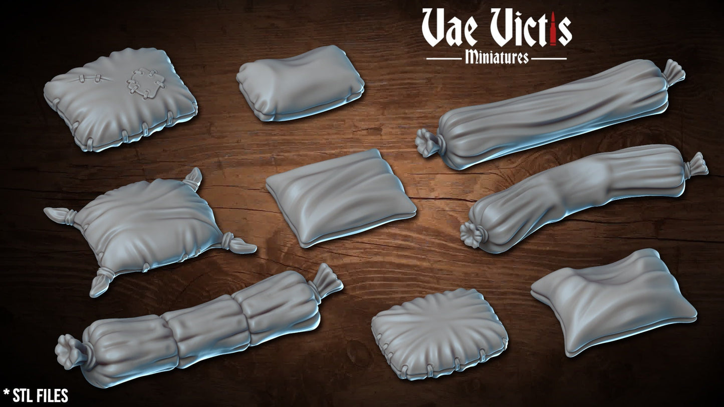 Fantasy Orphanage Scenery and Terrain set, Tabletop Plague victim Scenery  for Fantasy Wargames and Tabletop RPGs