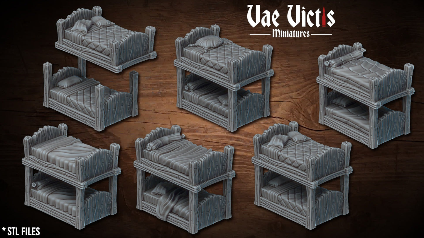 Fantasy Orphanage Scenery and Terrain set, Tabletop Plague victim Scenery  for Fantasy Wargames and Tabletop RPGs