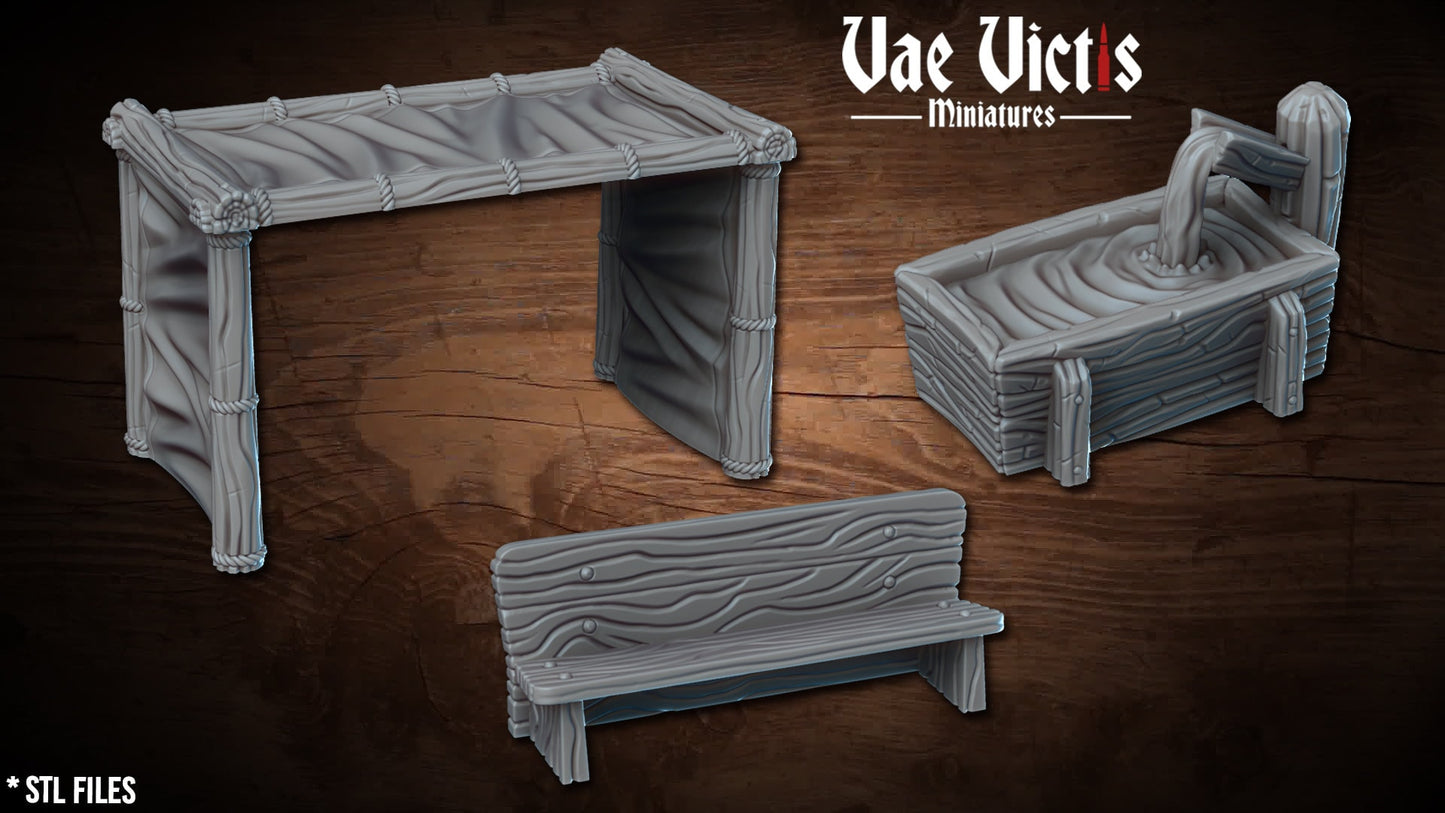 Farm and produce scenery set, Detailed Tabletop Scenery  for RPGs & Wargaming, for Fantasy Wargames and Tabletop RPGs