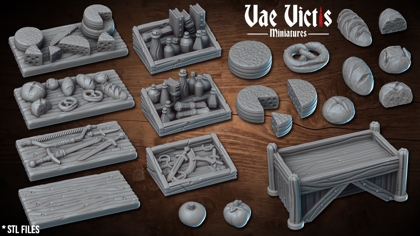 Farm and produce scenery set, Detailed Tabletop Scenery  for RPGs & Wargaming, for Fantasy Wargames and Tabletop RPGs