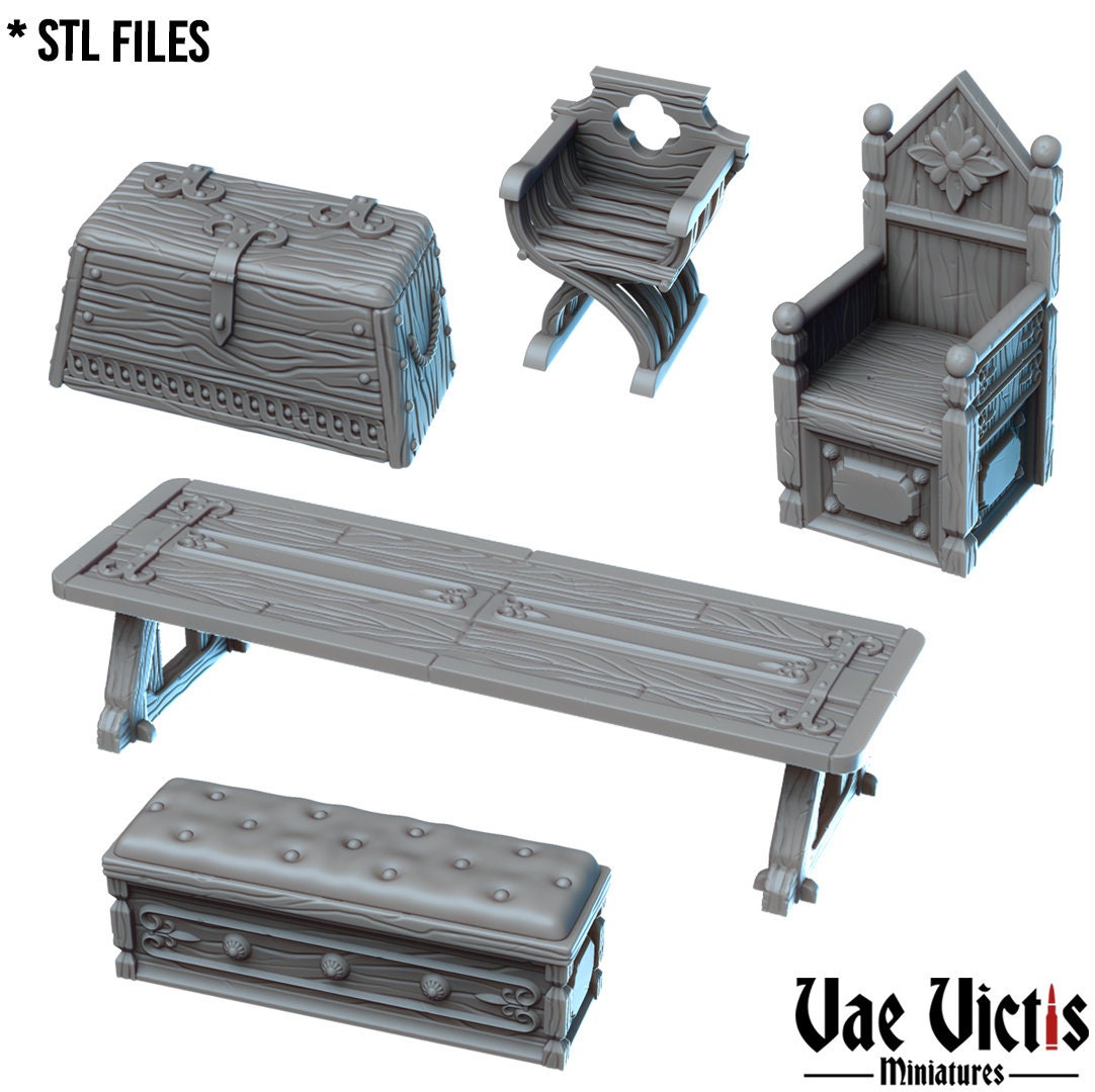 Royal Hall Round Table Scenery set, Detailed Tabletop Scenery  for RPGs & Wargaming, for Fantasy Wargames and Tabletop RPGs