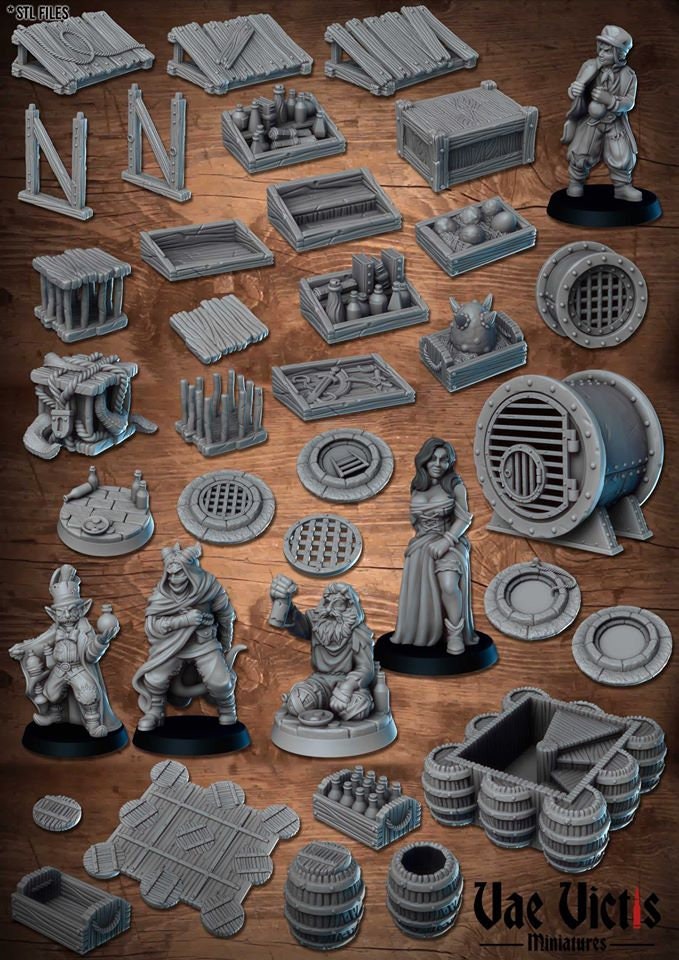 Fantasy Black Market Scenery Set 28mm Tabletop Terrain 32mm Terrain suitable for Fantasy Wargames and Tabletop RPGs