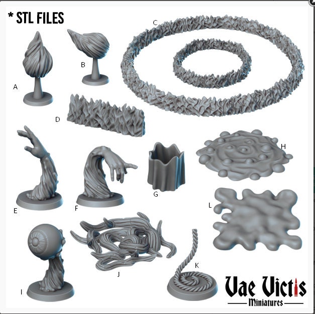 Fantasy Magic and Spell Set 28mm Tabletop Terrain, Tabletop Spells, 32mm Terrain suitable for Fantasy Wargames and Tabletop RPGs