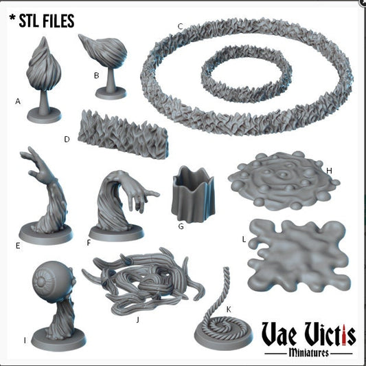 Fantasy Magic and Spell Set 28mm Tabletop Terrain, Tabletop Spells, 32mm Terrain suitable for Fantasy Wargames and Tabletop RPGs