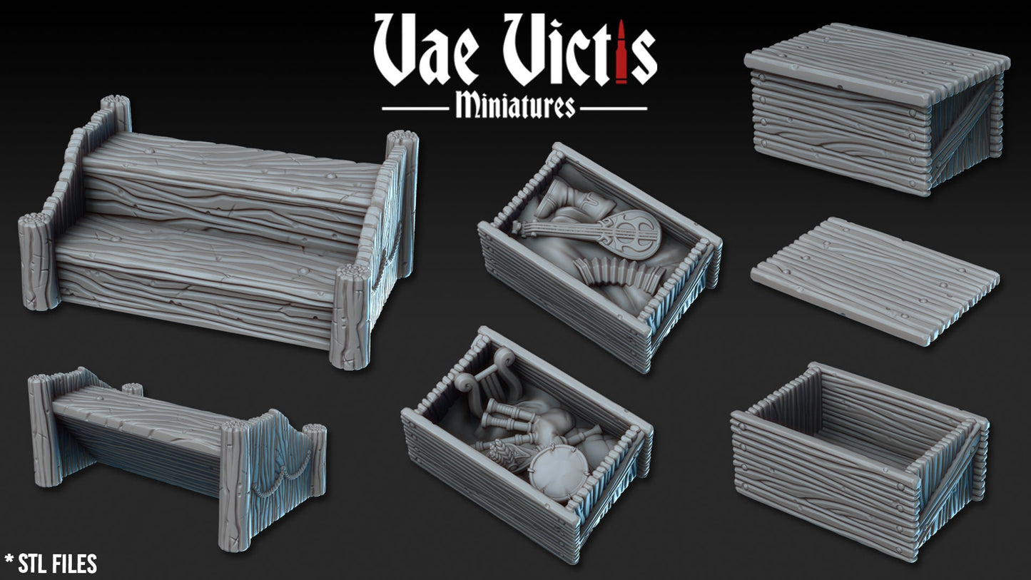 Fantasy Stage and Travel Cart Medieval Building 28mm Tabletop Terrain 32mm Terrain suitable for Fantasy Wargames and Tabletop RPGs