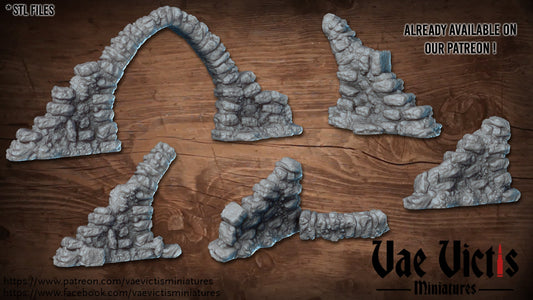 Stone Arch Fantasy Ruins Small  Medieval Stone Arch Tabletop Terrain suitable for Fantasy Wargames and Tabletop RPGs