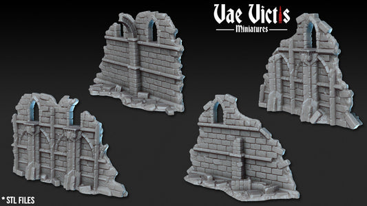 Modular Fantasy Church Ruins Terrain 28mm Tabletop Holy Shrine 32mm Ruins Terrain suitable for Fantasy Wargames and Tabletop RPGs