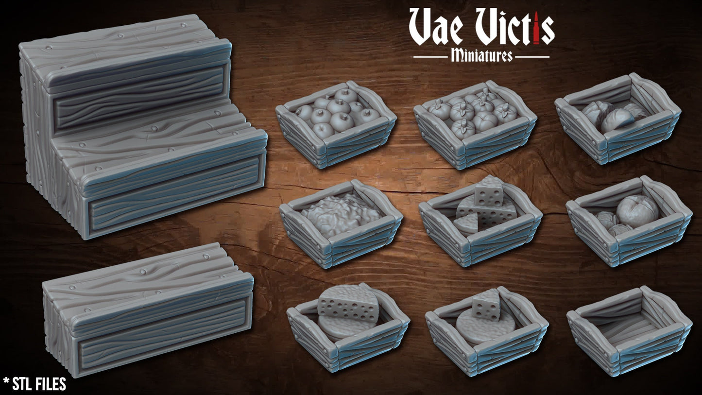 Farm and produce scenery set, Detailed Tabletop Scenery  for RPGs & Wargaming, for Fantasy Wargames and Tabletop RPGs