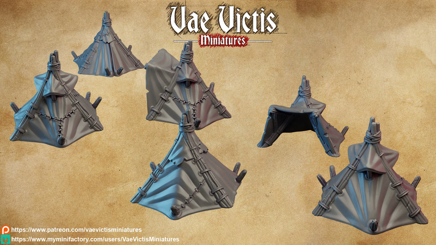 Kobold Tent and Nest Terrain Fantasy set, Detailed Tabletop Scenery  for RPGs & Wargaming, for Fantasy Wargames and Tabletop RPGs