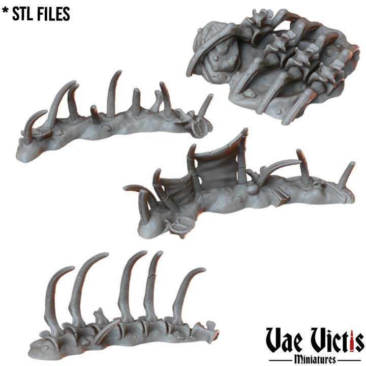 Boneyards Gigantic Dragon Bones Terrain Fantasy set, Tabletop Scenery  for RPGs & Wargaming, for Fantasy Wargames and Tabletop RPGs