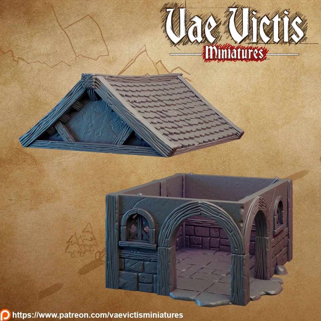 Modular Guard outpost Medieval Building 28mm Tabletop Terrain 32mm suitable for Fantasy Wargames and Tabletop RPGs