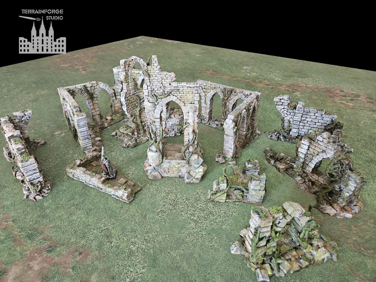 Pro Painted Modular Wargaming Overgrown Ruins Terrain for Fantasy Wargames