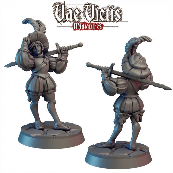 Landsknecht Warband , Assembled Empire Mercenaries Fantasy Miniatures by Vae Victis, perfect for Fantasy Wargames and Tabletop RPGs